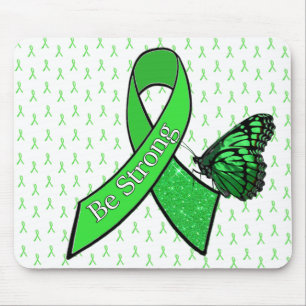 "Be Strong" Butterfly Lyme Awareness Ribbon Mouse Mat