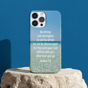 Be Strong & Courageous Beautiful Christian Beach iPhone 16 Case