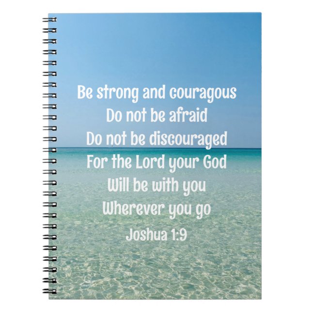 Be Strong & Courageous Beautiful Christian Prayer Notebook (Front)