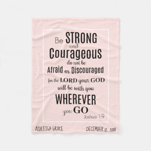 Be Strong & Courageous (Joshua) Personalised Fleece Blanket
