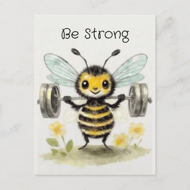 Be strong, customisable postcard (Front)