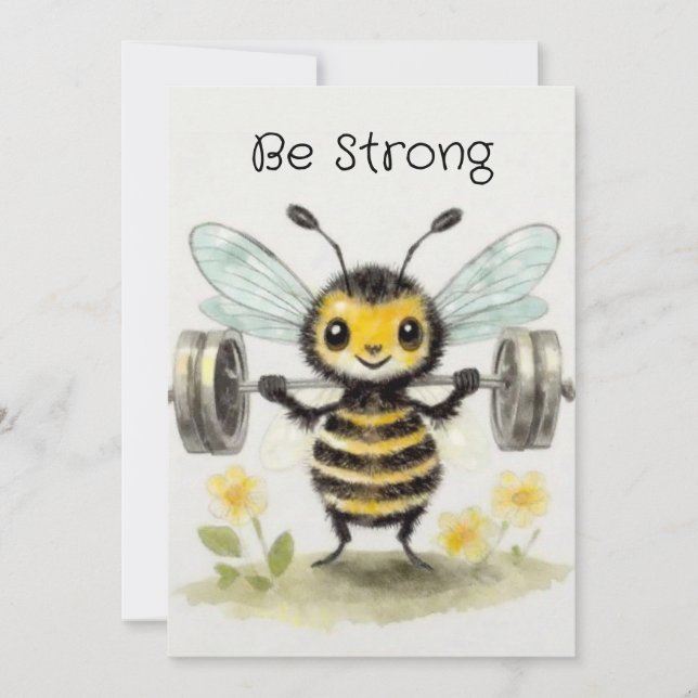 Be strong, customisable thank you card (Front)