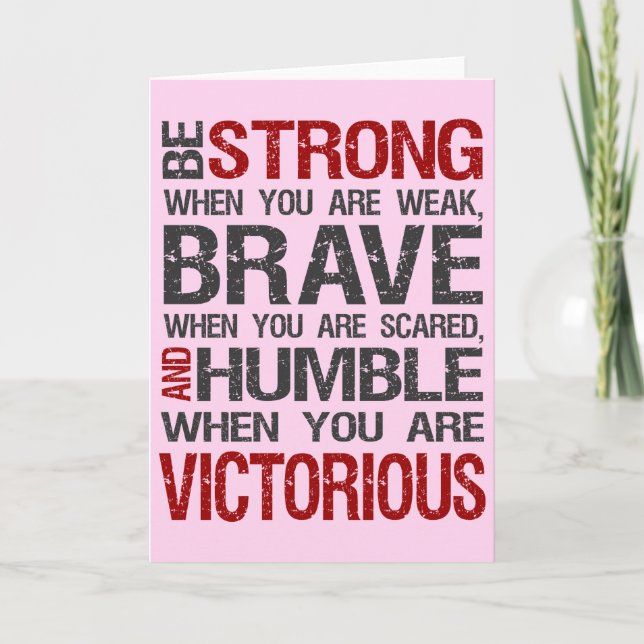 Be Strong Encouragement Card Pink Breast Cancer (Front)