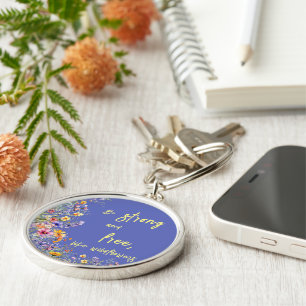Be Strong & Free, Like Wildflowers Wildflowers Key Ring