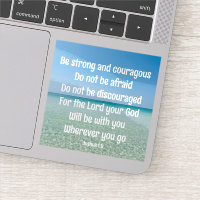 Be Strong Inspirational Bible Verse Beach Laptop