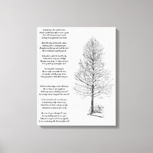Be Strong Like  tree art and Poem  Canvas Print