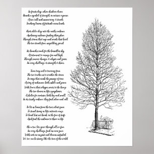 Be Strong Like  tree art and Poem  Poster
