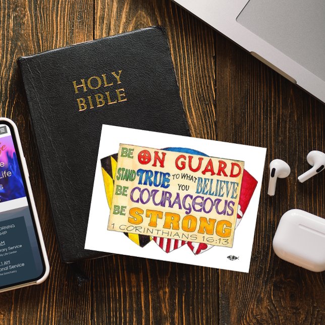 Be Strong Shield Inspirational Postcard (Creator Uploaded)