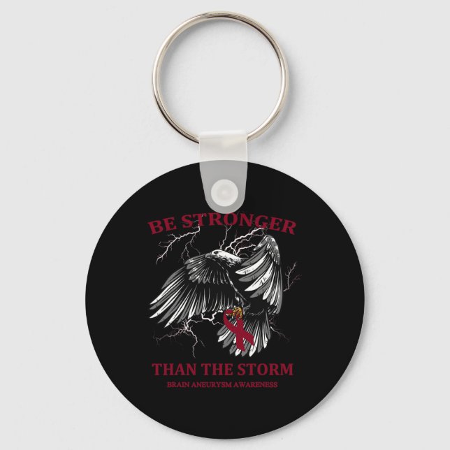Be Stronger Than The Storm Brain Aneurysm  Key Ring (Front)