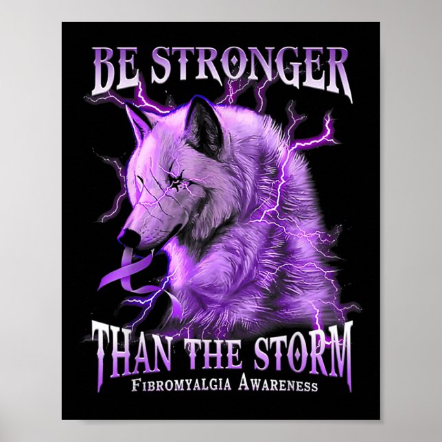 Be Stronger Than The Storm Fibromyalgia Awareness  Poster (Front)