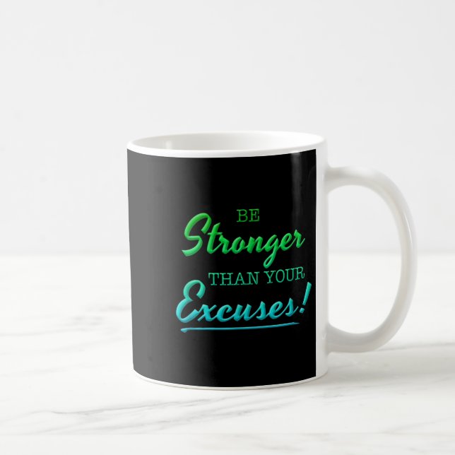 Be Stronger Than Your Excuses Motivational Inspira Coffee Mug (Right)
