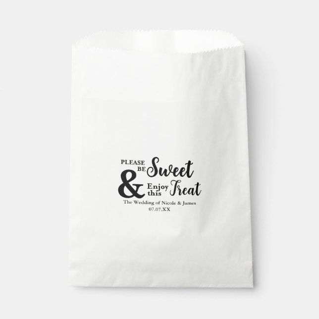Be Sweet Enjoy this Treat Chic Wedding Favour Bags (Front)