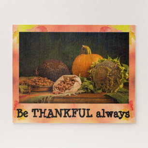 BE THANKFUL ALWAYS Cute Fall Jigsaw Puzzle