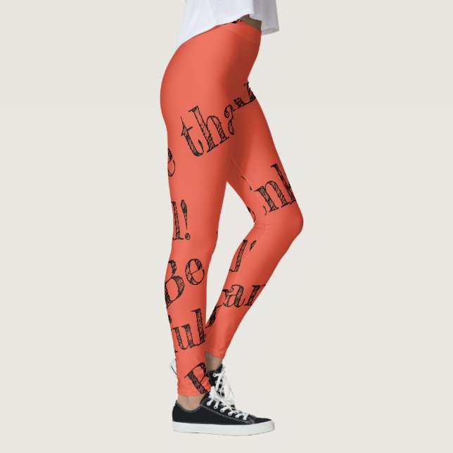 Be thankful Thanksgiving message Leggings (Right)