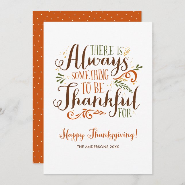 Be Thankful Whimsical Happy Thanksgiving Holiday Card (Front/Back)