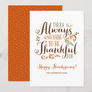 Be Thankful Whimsical Happy Thanksgiving Holiday Card