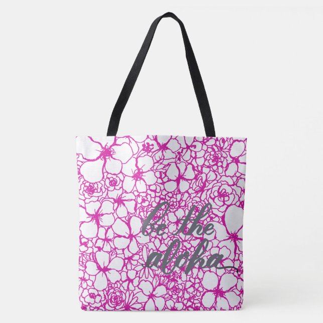Be The Aloha Floral Shopper Tote Bag (Front)