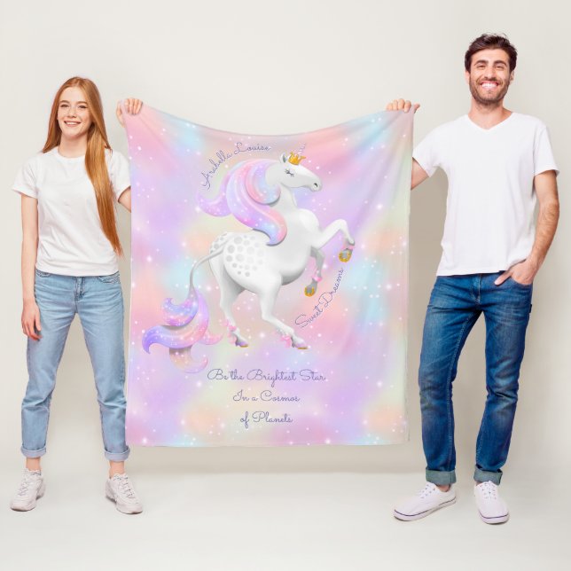 Be the Brightest Star Magical Unicorn Princess Fleece Blanket (In Situ)
