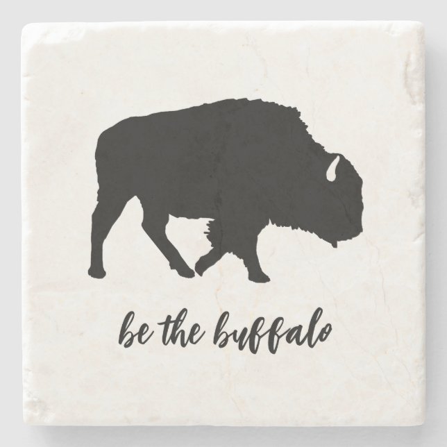Be the Buffalo Silhouette Marble Stone Coaster (Front)