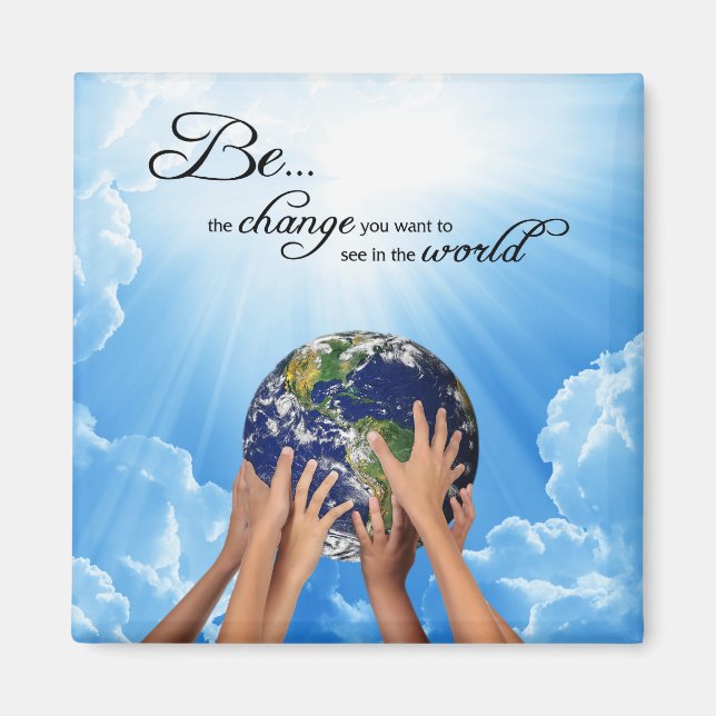 Be the Change - Gandhi Magnet (Front)