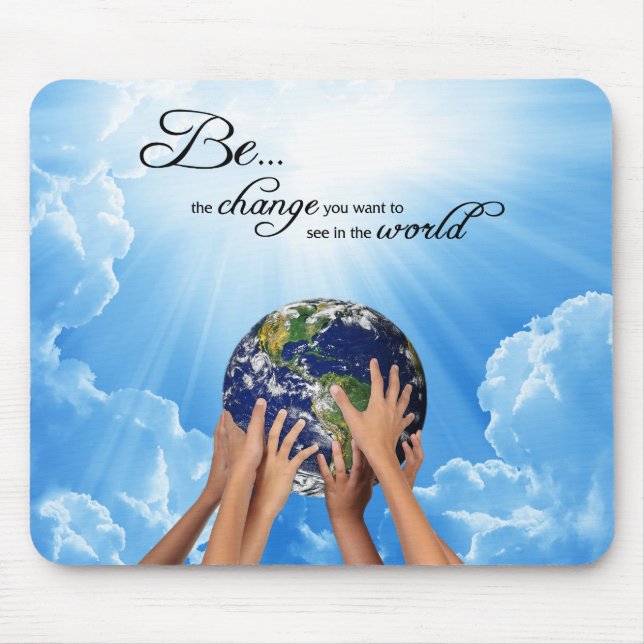 Be the Change - Gandhi Mouse Mat (Front)