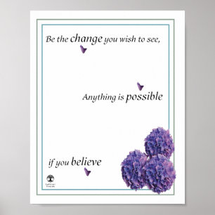 Be the change motivational quote poster