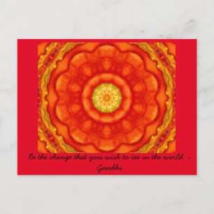 Be the change quote Gandhi inspirational words Postcard