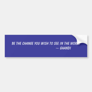 Be The Change You Wish To See In The World     ... Bumper Sticker