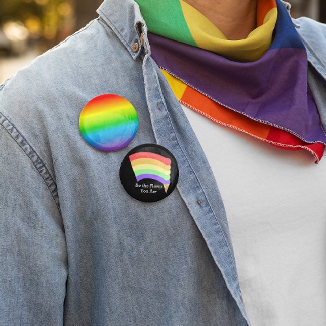 Be the Flavour You Are Rainbow Cone Button (Creator Uploaded)