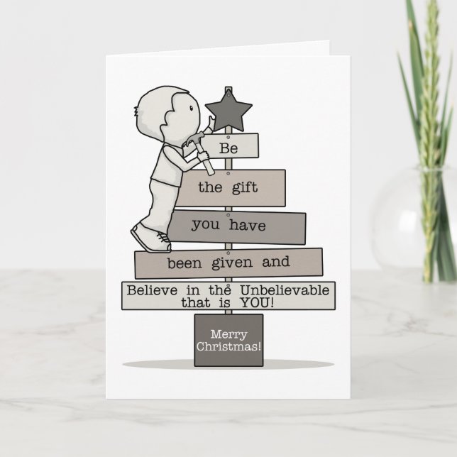 Be the Gift-Christmas Tree Holiday Card (Front)