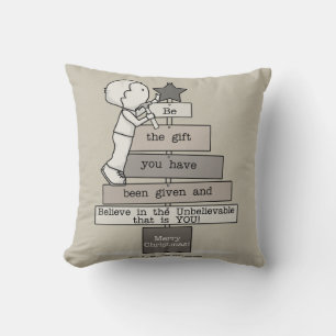 Be the Gift-Christmas Tree (Tan) Cushion