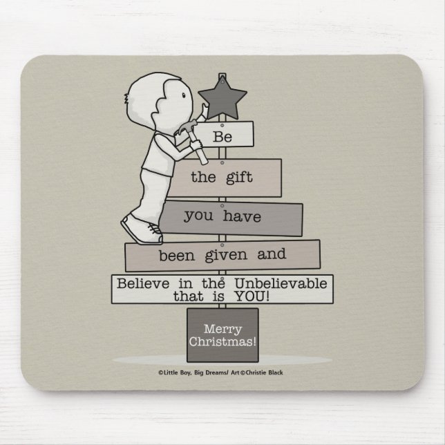 Be the Gift-Christmas Tree (Tan) Mouse Mat (Front)