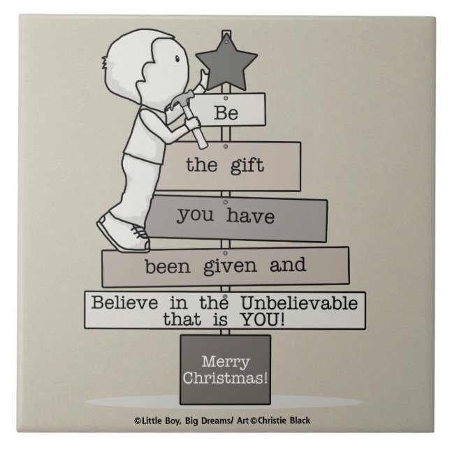 Be the Gift-Christmas Tree (Tan) Tile (Front)