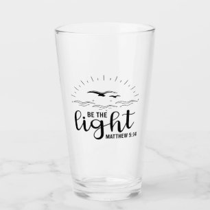Be the Light Bible Verse Glass Cup