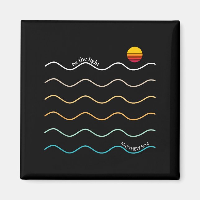 Be The Light Boho Christian Bible Verse Worship Ch Magnet (Front)