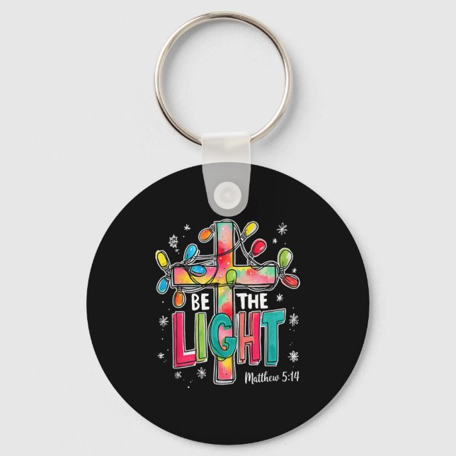 Be The Light Christmas Matthew 5_14 Faith Christia Key Ring (Front)