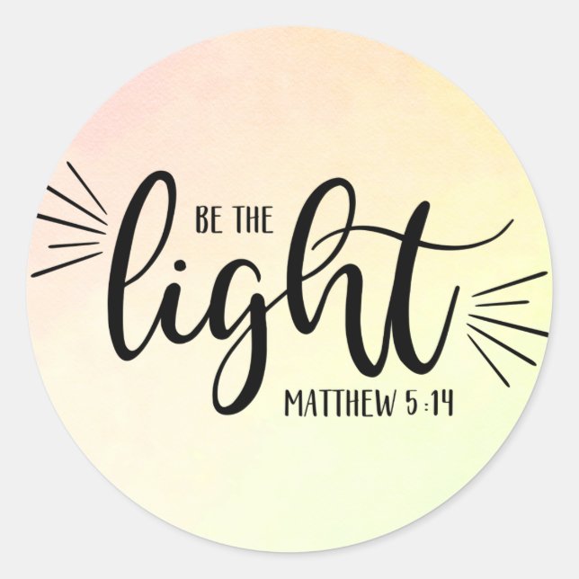 Be the Light Matthew 5:14 Classic Round Sticker (Front)