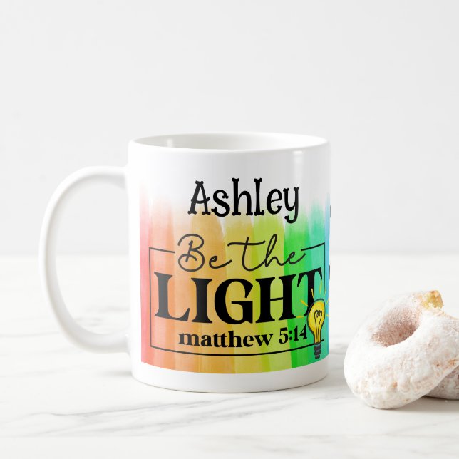 Be the Light Rainbow  Coffee Mug (With Donut)