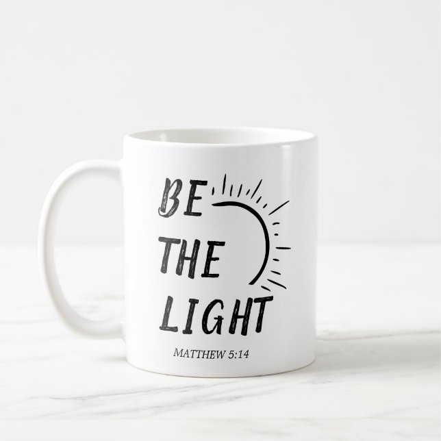 Be The Light Religion Bible Verse Coffee Mug (Left)