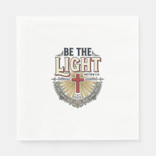 Be The Light Vintage Christian Shirt Design_1 Napkin