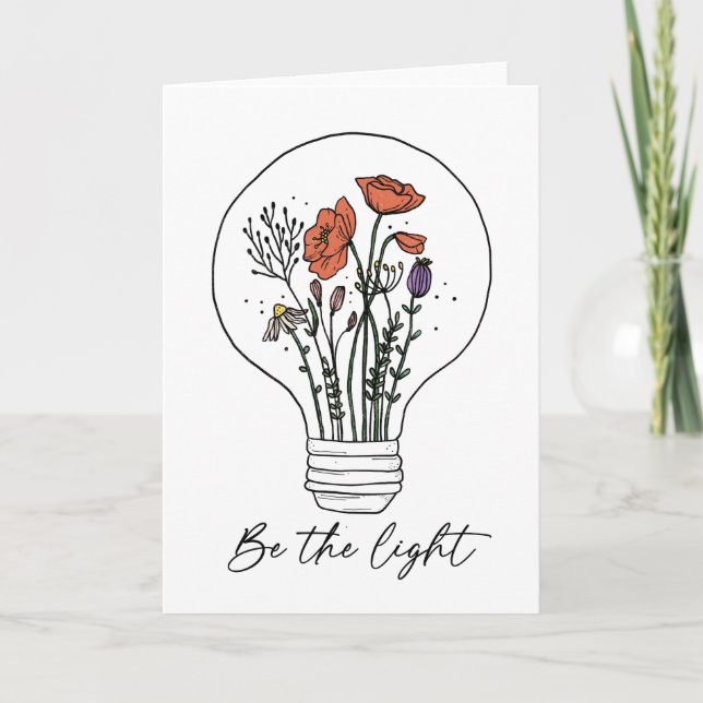 Be The Light Vintage Wildflower  Card (Front)