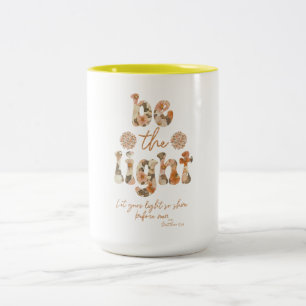 Be the Light with Bible Verse Two-Tone Coffee Mug