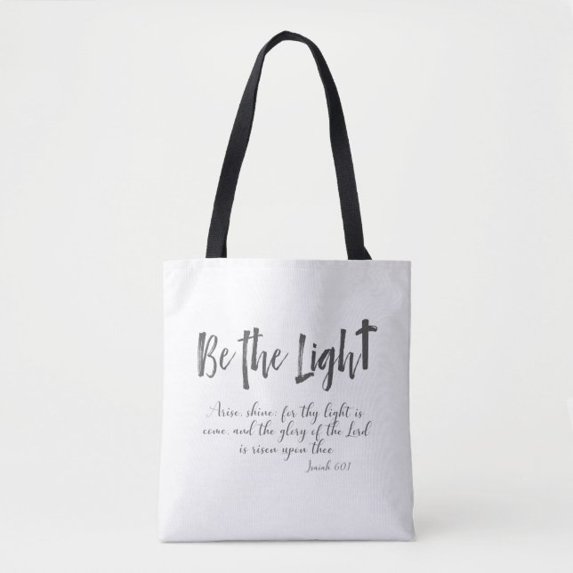 Be the Light with KJV Bible Verse Tote Bag (Front)