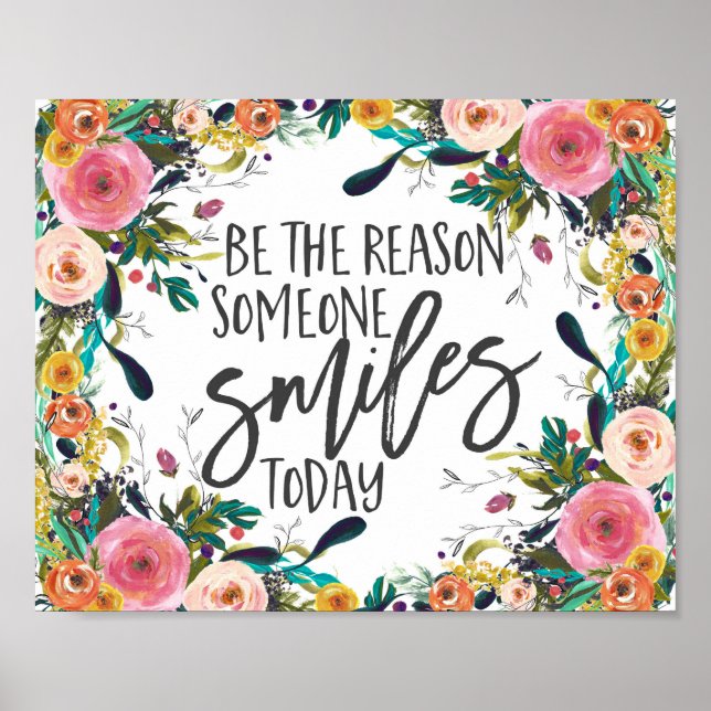 Be the reason someone smiles today quote poster (Front)