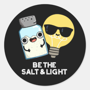 Be The Salt And Light Funny Bible Pun Dark BG Classic Round Sticker