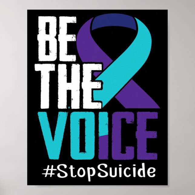 Be the Voice Stop Suicide Awareness Mental Health  Poster (Front)
