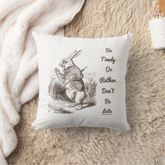 Be Timely- Or Rather, Don't Be Late White Rabbit Cushion