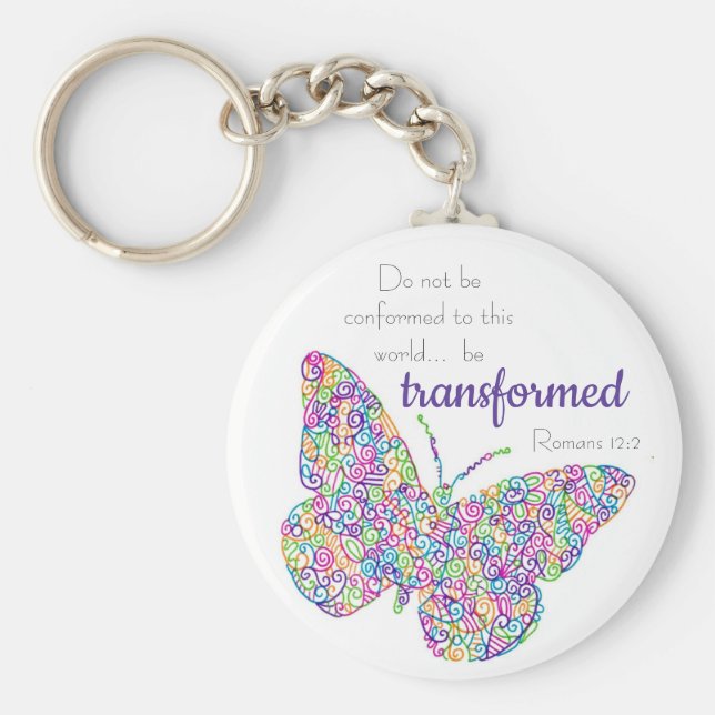"...Be Transformed" Butterfly Keychain (Front)