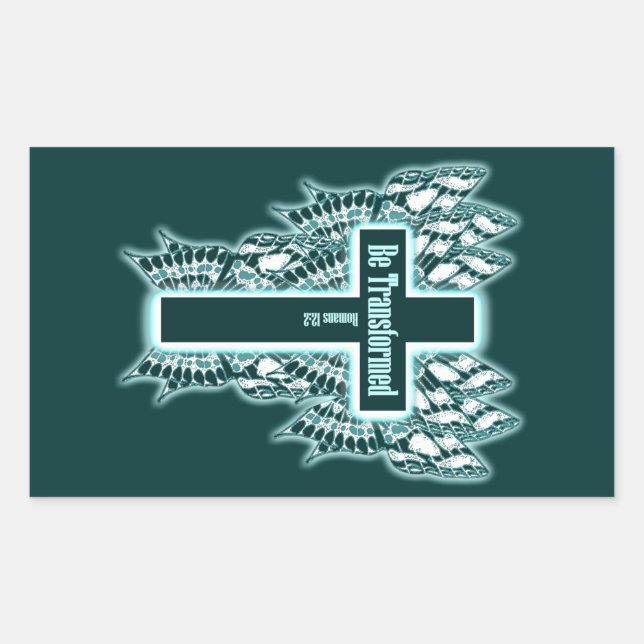 Be Transformed – Romans 12:2 Rectangular Sticker (Front)