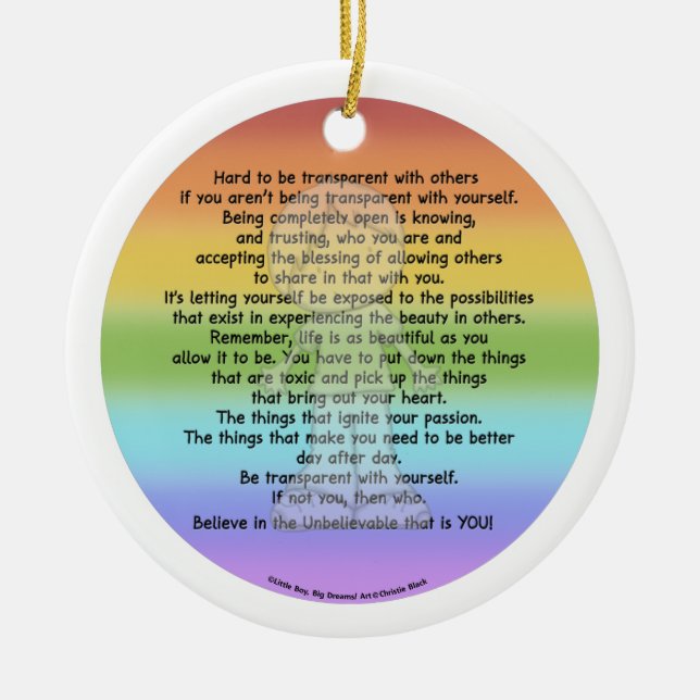 Be Transparent Ceramic Tree Decoration (Front)